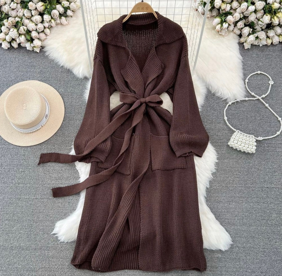 Luxe Knit Cardigan (Coffee)