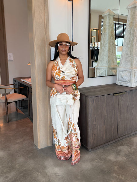 2 Piece Linen Halter Set